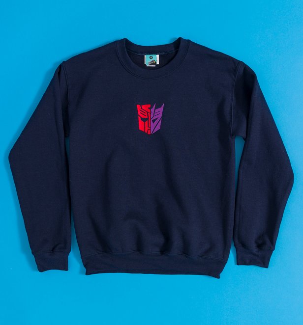 Transformers Embroidered Autobots And Decepticons Navy Sweater