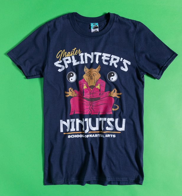 Teenage Mutant Ninja Turtles Splinter Ninjitsu School Navy T-Shirt