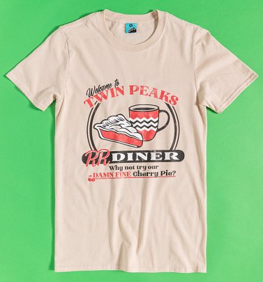 Twin Peaks Inspired Double R Diner Beige T-Shirt Twin Peaks Inspired Double R Diner Beige T-Shirt