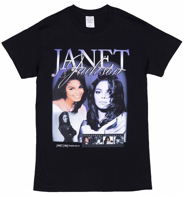 Black Janet Jackson T-Shirt from Homage Tees Black Janet Jackson T-Shirt from Homage Tees