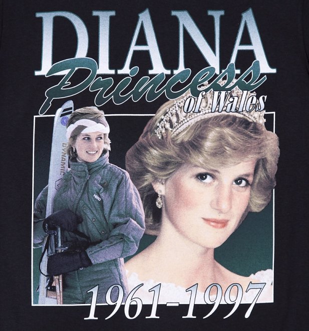 Black Princess Diana T-Shirt from Homage Tees Black Princess Diana T-Shirt from Homage Tees