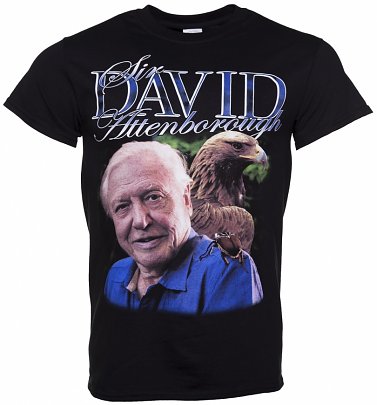 Black Sir David Attenborough T-Shirt from Homage Tees Black Sir David Attenborough T-Shirt from Homage Tees
