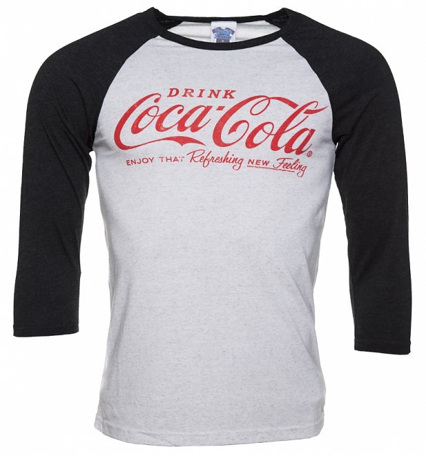 Drink Coca-Cola Logo Raglan Baseball T-Shirt Drink Coca-Cola Logo Raglan Baseball T-Shirt