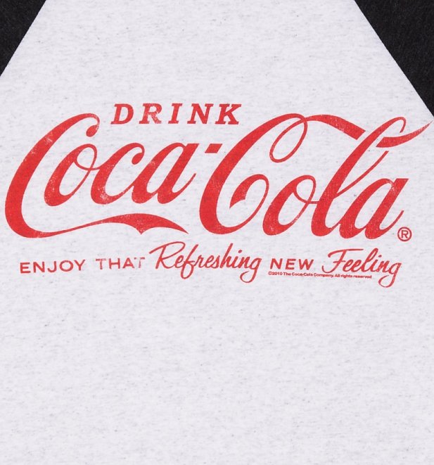 Drink Coca-Cola Logo Raglan Baseball T-Shirt Drink Coca-Cola Logo Raglan Baseball T-Shirt