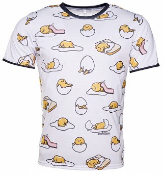 Gudetama Repeat Print Ringer T-Shirt Gudetama Repeat Print Ringer T-Shirt