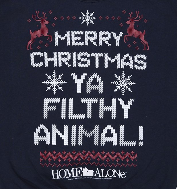 Navy Merry Christmas Ya Filthy Animal Home Alone Christmas Sweater Navy Merry Christmas Ya Filthy Animal Home Alone Christmas Sweater