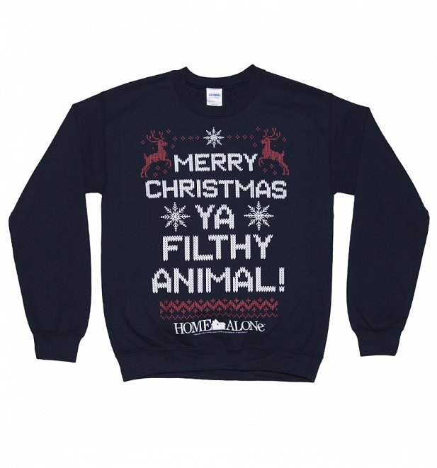 Navy Merry Christmas Ya Filthy Animal Home Alone Christmas Sweater Navy Merry Christmas Ya Filthy Animal Home Alone Christmas Sweater
