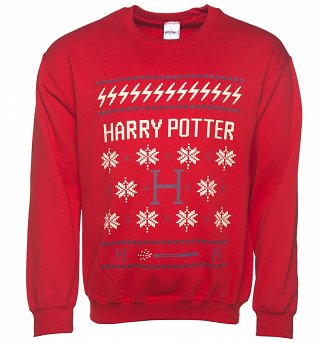 Red Harry Potter Fairisle Christmas Sweater Red Harry Potter Fairisle Christmas Sweater