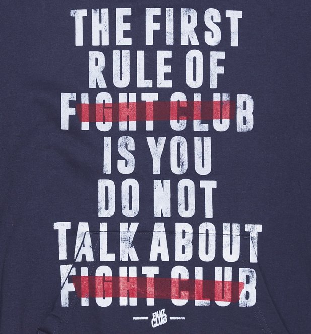The First Rule Of Fight Club Navy Hoodie The First Rule Of Fight Club Navy Hoodie