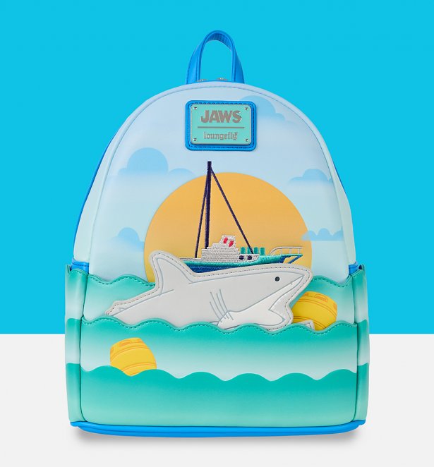 Loungefly Universal Jaws 50th Anniversary Mini Backpack Loungefly Universal Jaws 50th Anniversary Mini Backpack