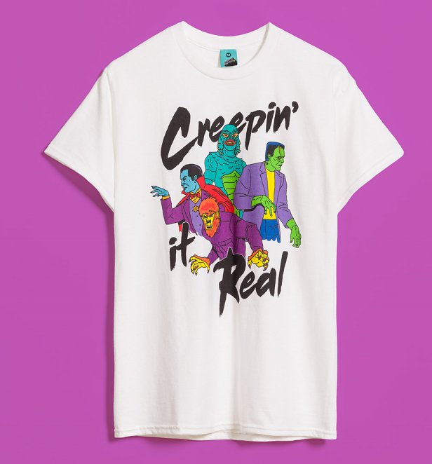 Universal Monsters Creepin It Real White T-Shirt