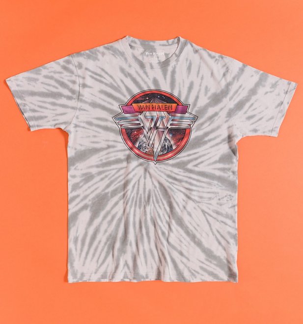 Van Halen Logo Grey Tie Dye T-Shirt