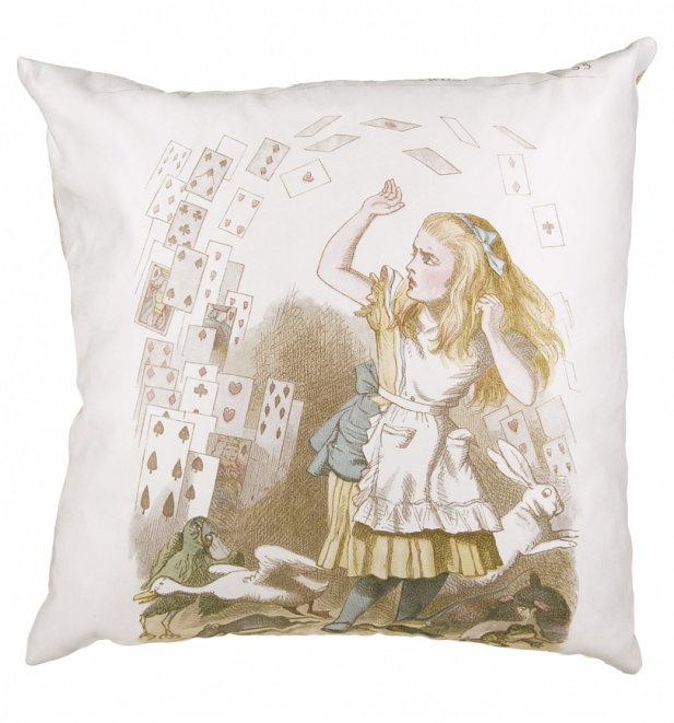 Vintage Alice In Wonderland Cards Filled Cushion Vintage Alice In Wonderland Cards Filled Cushion