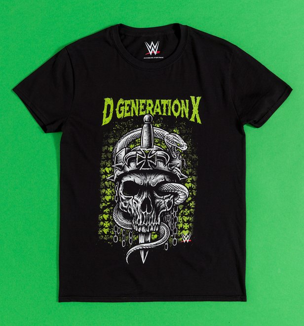 WWE D-Generation X Skull Black T-Shirt WWE D-Generation X Skull Black T-Shirt