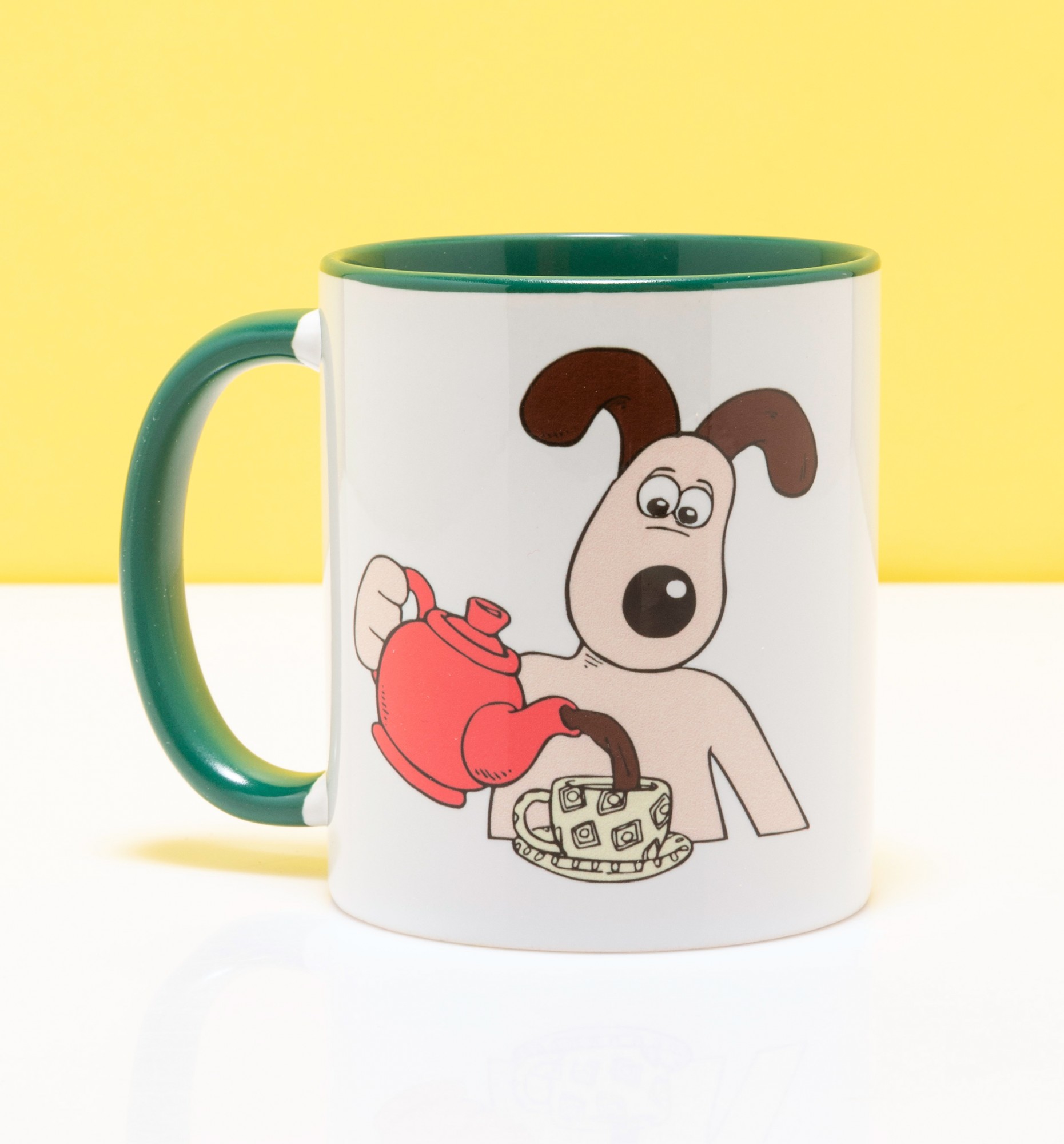 Wallace And Gromit Quote Green Handled Mug