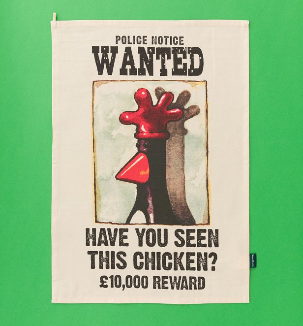Wallace and Gromit Feathers McGraw Wanted Cotton Tea Towel Wallace and Gromit Feathers McGraw Wanted Cotton Tea Towel