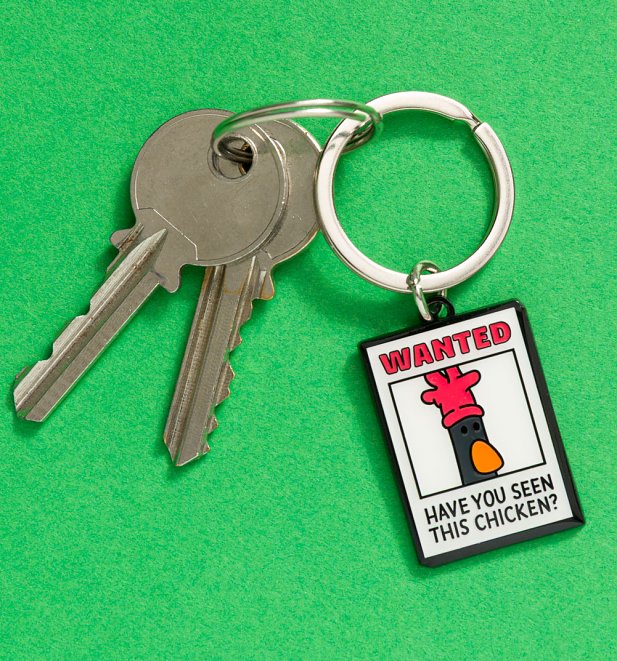 Wallace and Gromit Feathers Wanted Poster Enamel Keyring Wallace and Gromit Feathers Wanted Poster Enamel Keyring