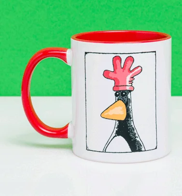 Wallace and Gromit Feathers Wanted Poster Red Handle Mug