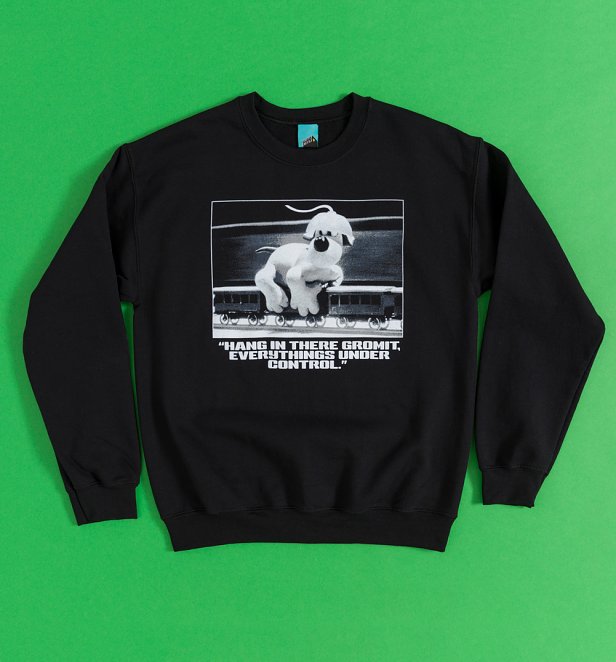 Wallace & Gromit Hang In There Gromit Black Sweater Wallace & Gromit Hang In There Gromit Black Sweater