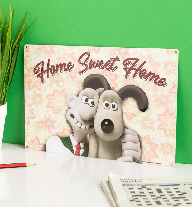 Wallace and Gromit Home Sweet Home Metal Sign