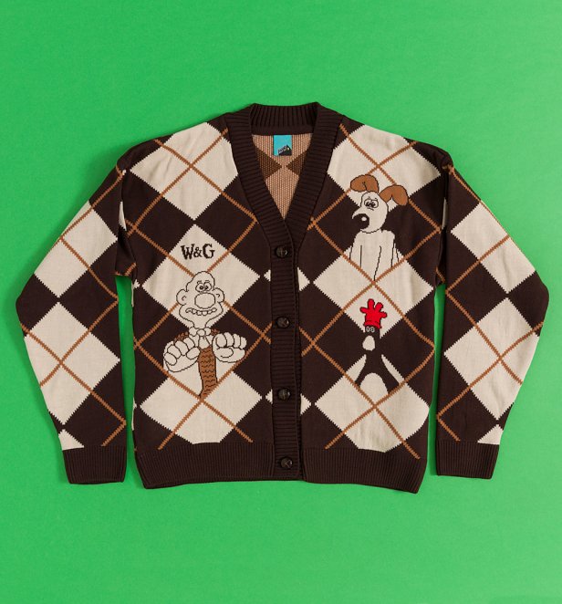 Wallace & Gromit Knitted Argyle Cardigan Wallace & Gromit Knitted Argyle Cardigan