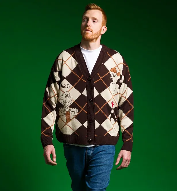 Wallace & Gromit Knitted Argyle Cardigan