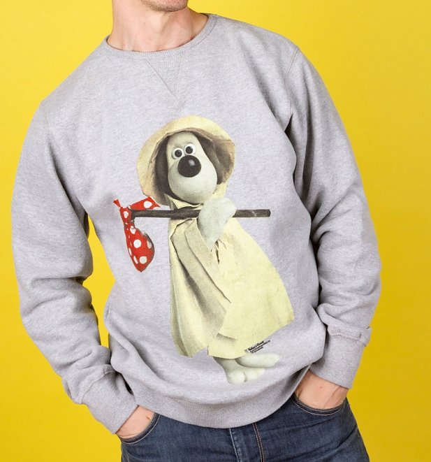 Wallace and Gromit Raincoat Gromit Grey Melange Sweater