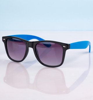 Way Farer Sunglasses With Black Frame and Blue Arms Way Farer Sunglasses With Black Frame and Blue Arms