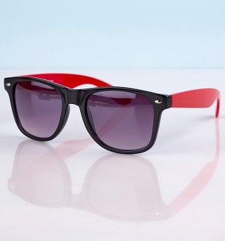 Way Farer Sunglasses With Black Frame and Red Arms Way Farer Sunglasses With Black Frame and Red Arms