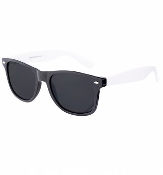 Way Farer Sunglasses With Black Frame and White Arms Way Farer Sunglasses With Black Frame and White Arms