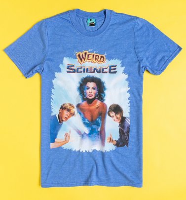 Weird Science Movie Poster Heather Blue T-Shirt Weird Science Movie Poster Heather Blue T-Shirt