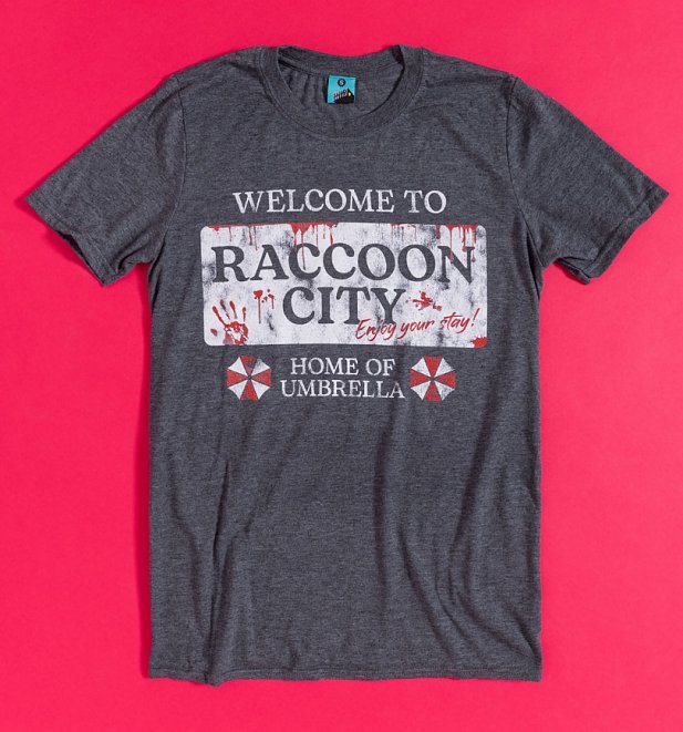 Welcome To Raccoon City Charcoal Marl T-Shirt