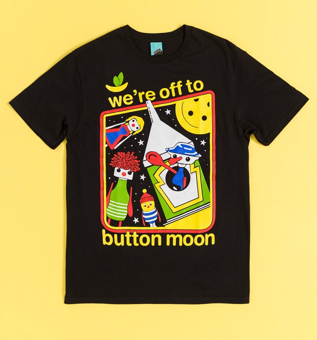 We're Off To Button Moon Space Scene Black T-Shirt We're Off To Button Moon Space Scene Black T-Shirt