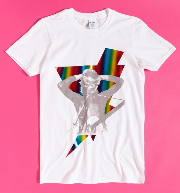 White David Bowie Holographic Bolt T-Shirt