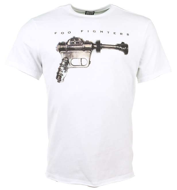 White Foo Fighters Ray Gun T-Shirt from Amplified White Foo Fighters Ray Gun T-Shirt from Amplified