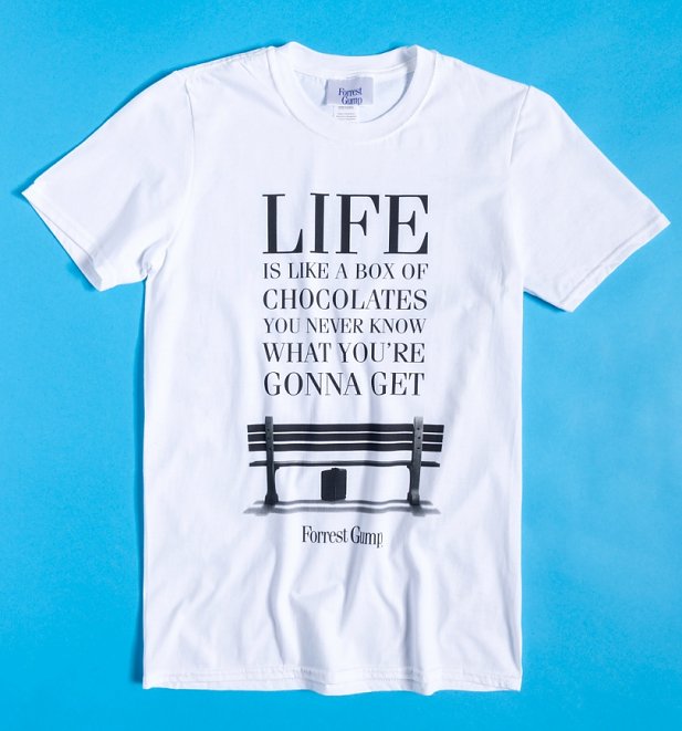 White Forrest Gump Life Is Like T-Shirt White Forrest Gump Life Is Like T-Shirt