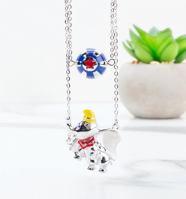 White Gold Dumbo Layered Necklace from Disney by Couture Kingdom White Gold Dumbo Layered Necklace from Disney by Couture Kingdom