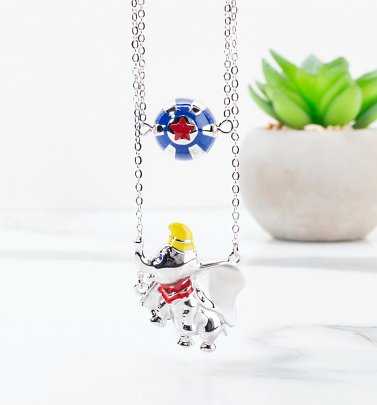 White Gold Dumbo Layered Necklace from Disney by Couture Kingdom White Gold Dumbo Layered Necklace from Disney by Couture Kingdom