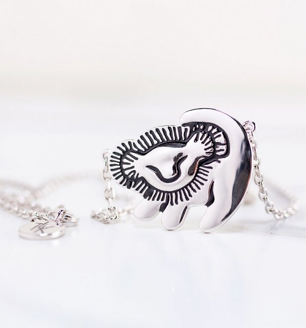 White Gold Plated Disney The Lion King Simba Necklace White Gold Plated Disney The Lion King Simba Necklace
