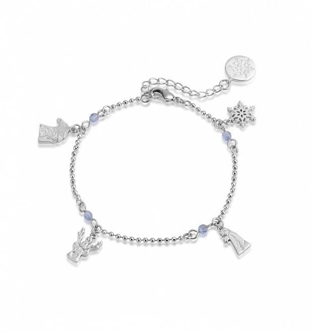 White Gold Plated Frozen 2 Characters Bracelet from Disney by Couture Kingdom White Gold Plated Frozen 2 Characters Bracelet from Disney by Couture Kingdom