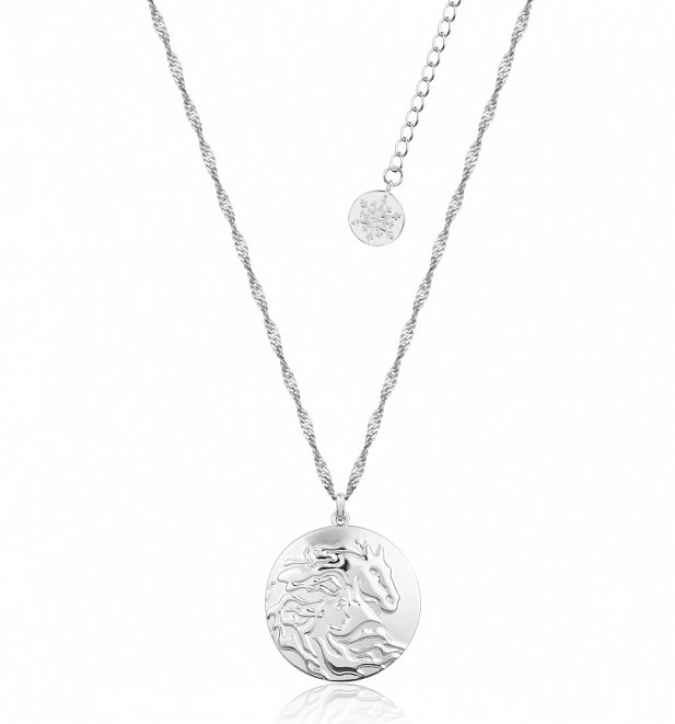 White Gold Plated Frozen 2 Nokk Magic Water Horse Necklace from Disney by Couture Kingdom White Gold Plated Frozen 2 Nokk Magic Water Horse Necklace from Disney by Couture Kingdom