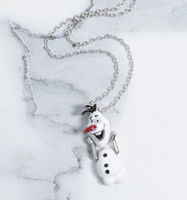 White Gold Plated Frozen 2 Olaf Movable Head Swarovski Crystal Necklace White Gold Plated Frozen 2 Olaf Movable Head Swarovski Crystal Necklace