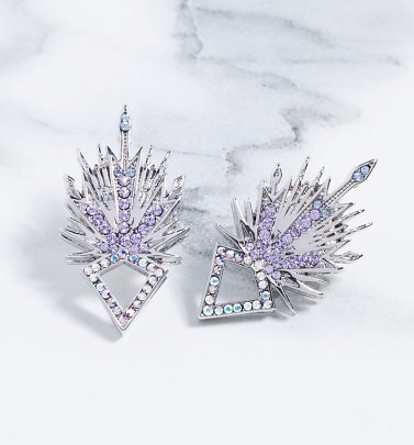 White Gold Plated Frozen 2 Swarovski Crystal Elsa Stud Earrings White Gold Plated Frozen 2 Swarovski Crystal Elsa Stud Earrings