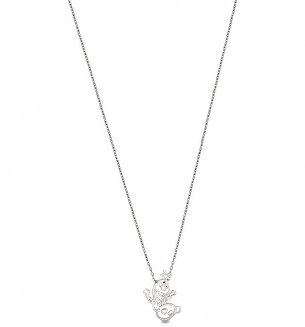 White Gold Plated Frozen Olaf Outline Necklace from Disney Couture