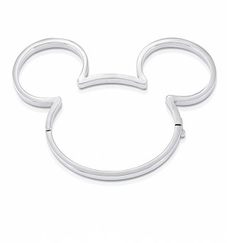 White Gold Plated Mickey Mouse Bangle from Disney by Couture Kingdom White Gold Plated Mickey Mouse Bangle from Disney by Couture Kingdom