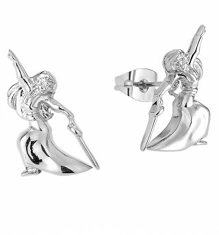 White Gold Plated Mulan Stud Earrings from Disney By Couture Kingdom White Gold Plated Mulan Stud Earrings from Disney By Couture Kingdom