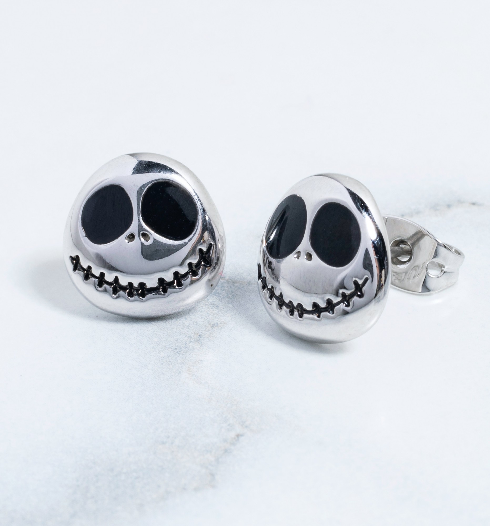White Gold Plated The Nightmare Before Christmas Jack Skellington Stud