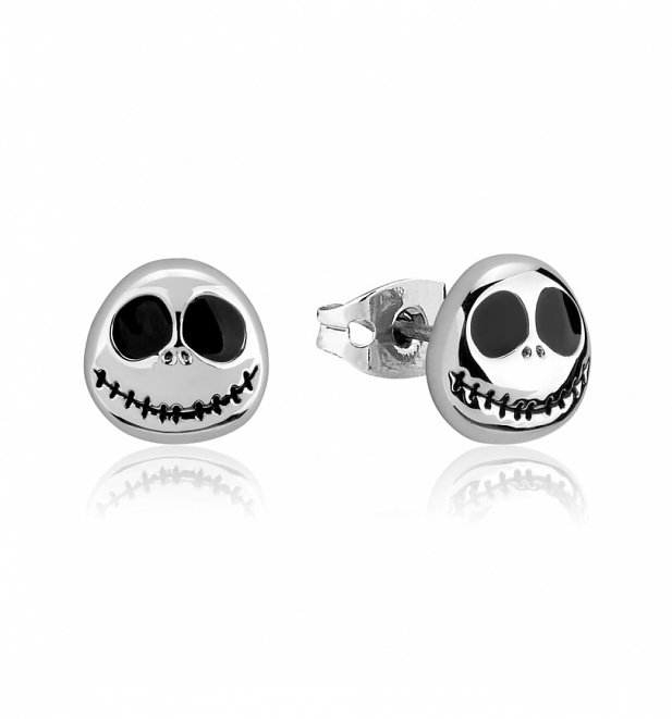 White Gold Plated The Nightmare Before Christmas Jack Skellington Stud Earrings from Disney by Couture Kingdom White Gold Plated The Nightmare Before Christmas Jack Skellington Stud Earrings from Disney by Couture Kingdom