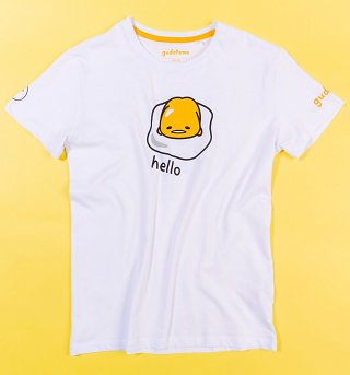 White Gudetama Bye T-Shirt with Back Print from Difuzed White Gudetama Bye T-Shirt with Back Print from Difuzed