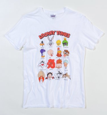 White Looney Tunes Faces T-Shirt White Looney Tunes Faces T-Shirt